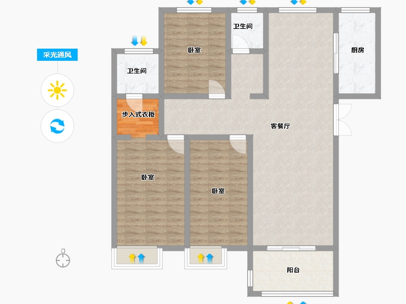 河南省-三门峡市-秀庭紫悦府-113.01-户型库-采光通风