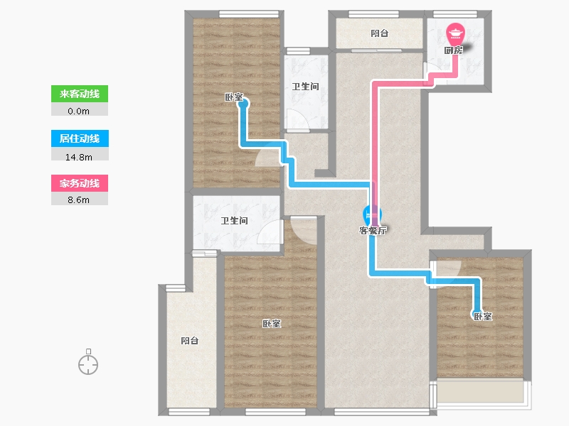 河南省-郑州市-绿城凤湖玫瑰园-114.00-户型库-动静线