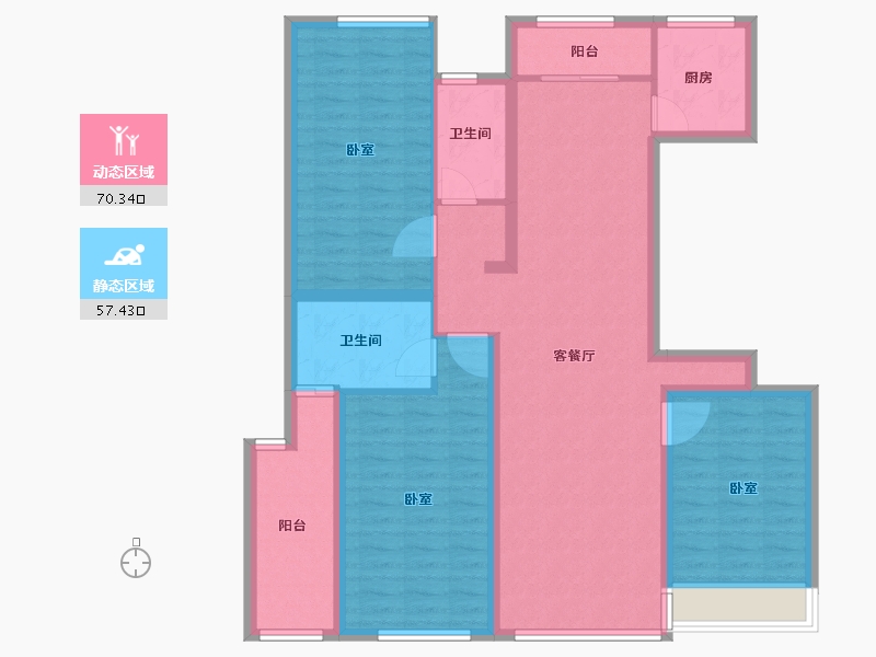 河南省-郑州市-绿城凤湖玫瑰园-114.00-户型库-动静分区