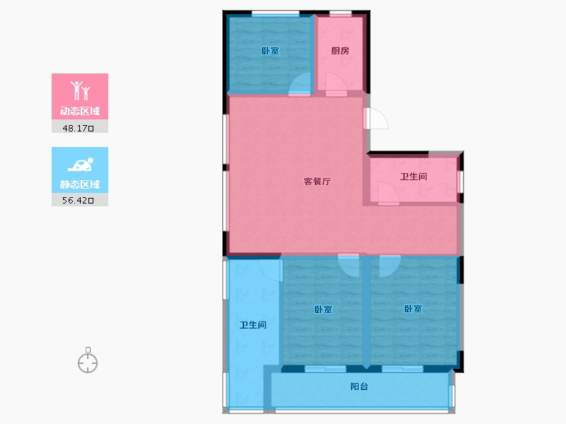 河南省-郑州市-中建·林溪上郡-93.45-户型库-动静分区