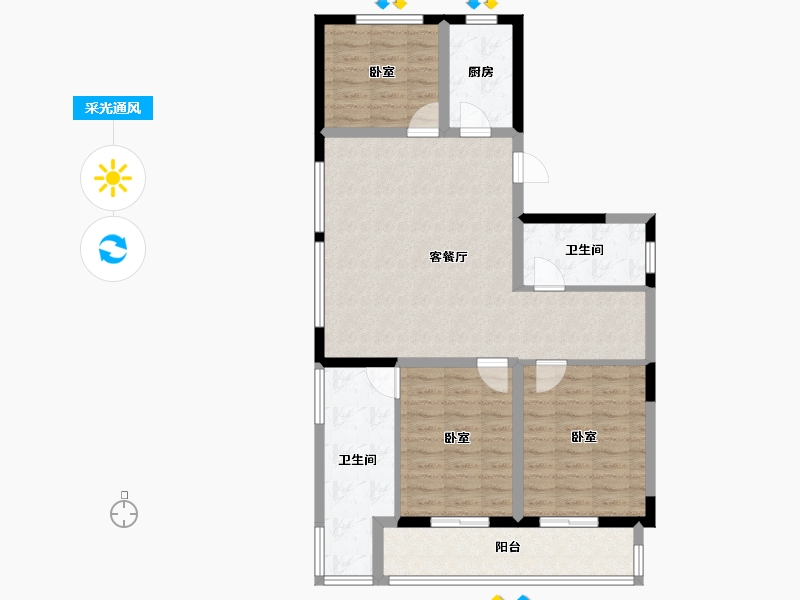 河南省-郑州市-中建·林溪上郡-93.45-户型库-采光通风