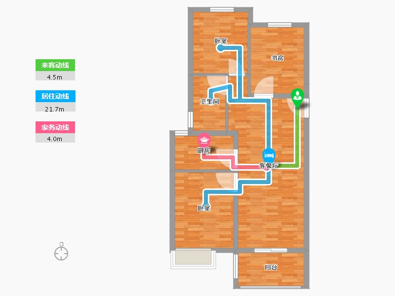 河南省-郑州市-合筑•玖合湾-78.00-户型库-动静线