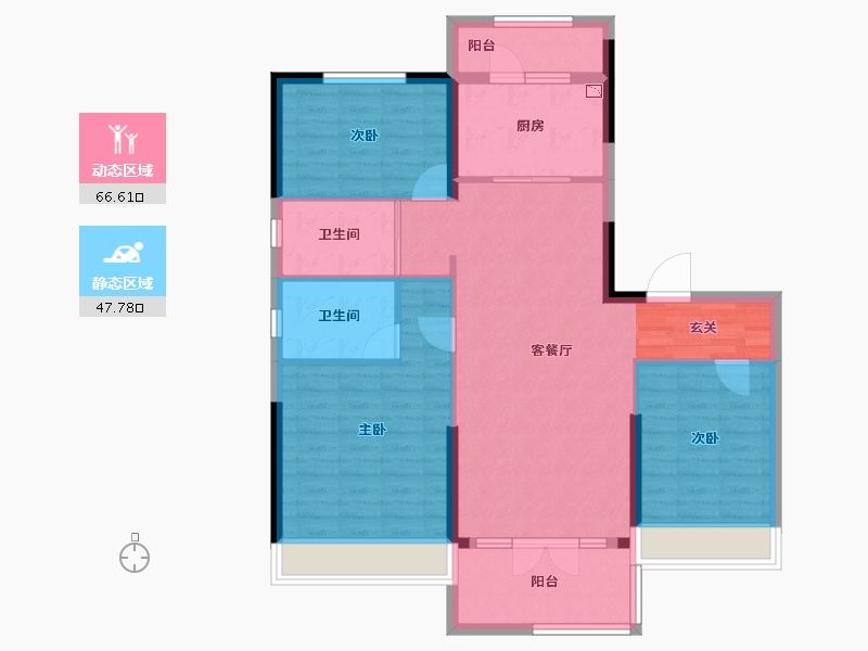 山东省-淄博市-淄博碧桂园翡翠世家-103.21-户型库-动静分区