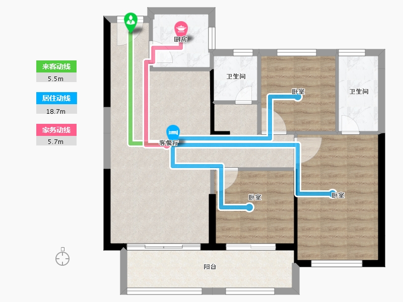 福建省-泉州市-力高君逸府-78.32-户型库-动静线