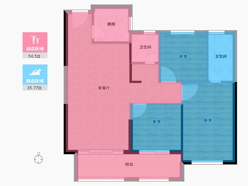 福建省-泉州市-力高君逸府-78.32-户型库-动静分区