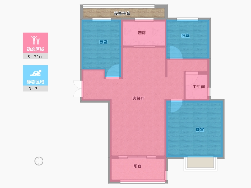 河南省-洛阳市-腾飞花园-84.00-户型库-动静分区