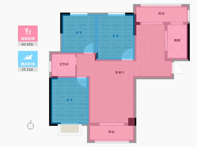 河南省-郑州市-安恒品邸-85.00-户型库-动静分区