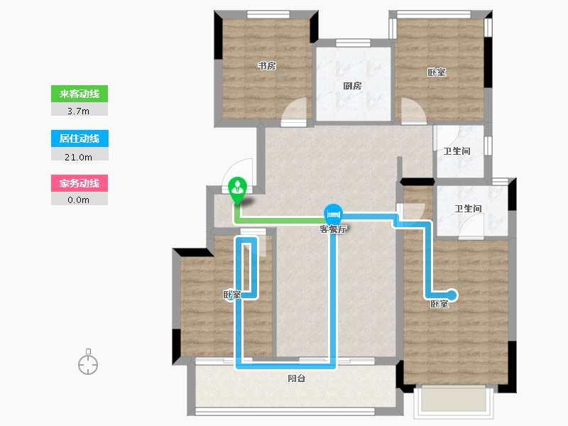 浙江省-绍兴市-祥生蓝光白马郡-101.00-户型库-动静线