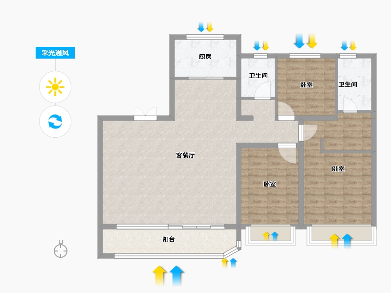 山东省-济南市-舜山府-110.00-户型库-采光通风