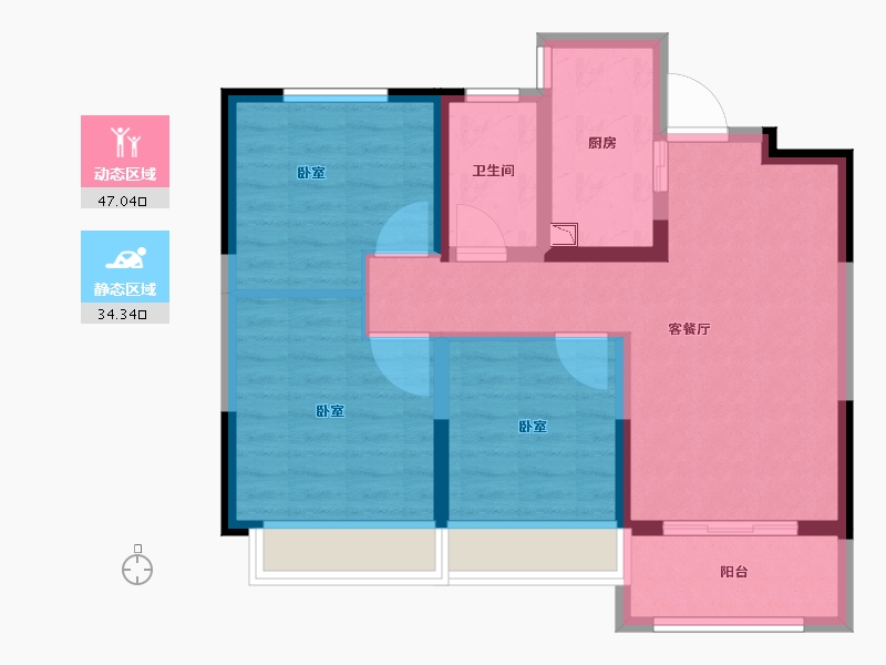 河南省-郑州市-旭辉有园-72.00-户型库-动静分区