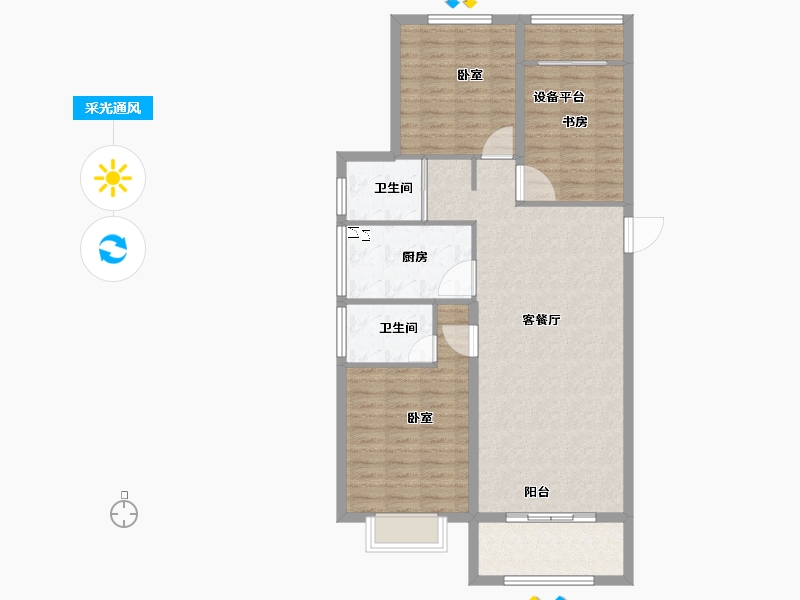 河南省-安阳市-润安文和苑-102.00-户型库-采光通风