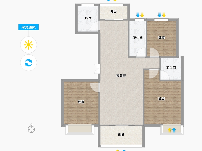 浙江省-嘉兴市-龙源豪庭-116.00-户型库-采光通风