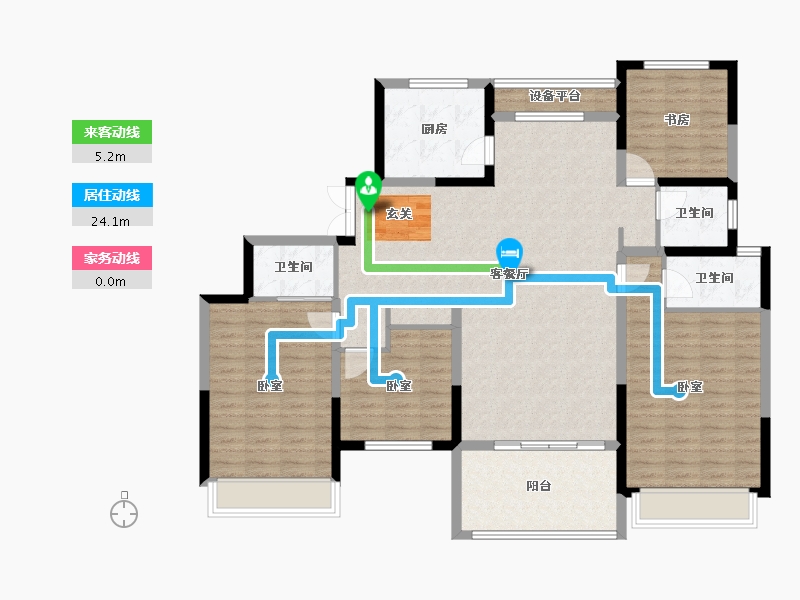 河南省-郑州市-中建·林溪上郡-132.95-户型库-动静线