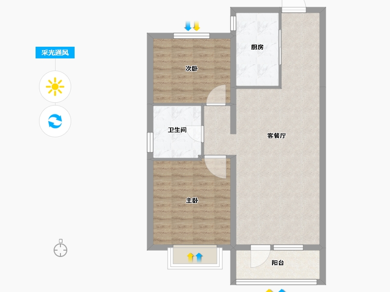 山东省-青岛市-泰山华府-75.00-户型库-采光通风