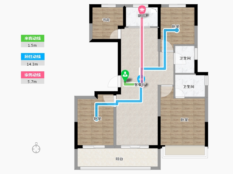 河南省-郑州市-旭辉有园-107.01-户型库-动静线