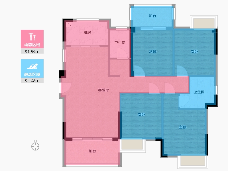 福建省-福州市-中发·海悦天澜-95.99-户型库-动静分区