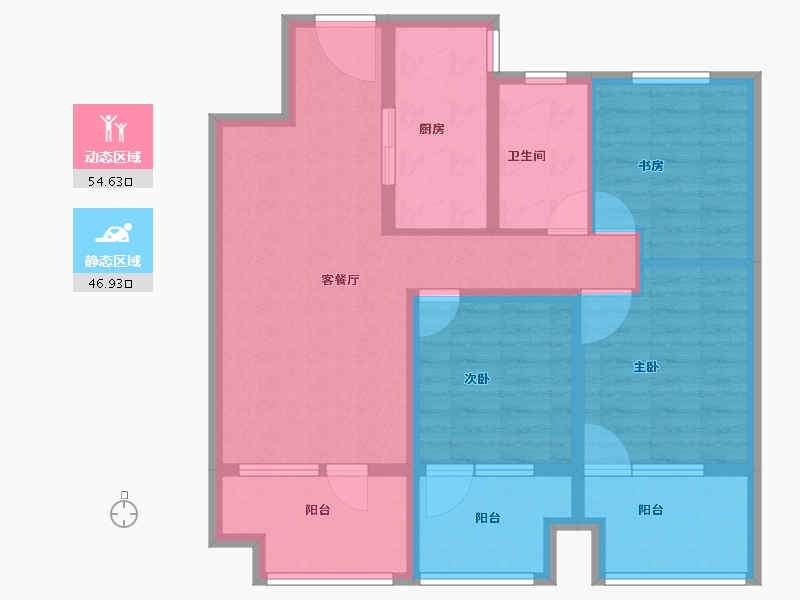 山东省-青岛市-青岛海洋活力区|融创中心·融耀-89.71-户型库-动静分区