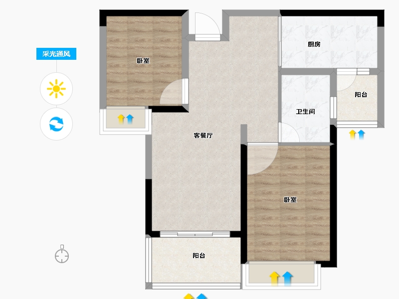 河南省-安阳市-林州恒大悦府-74.10-户型库-采光通风