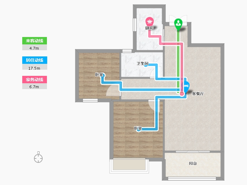 浙江省-嘉兴市-龙源豪庭-75.62-户型库-动静线