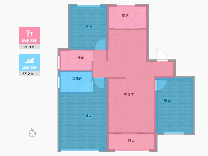 河南省-安阳市-润安文和苑-104.00-户型库-动静分区