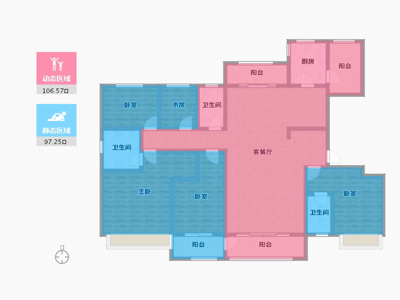 山东省-滨州市-京博·翡王府-182.01-户型库-动静分区