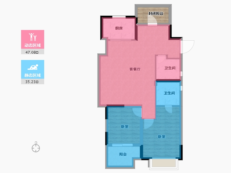 浙江省-绍兴市-融信创世纪公寓-78.00-户型库-动静分区