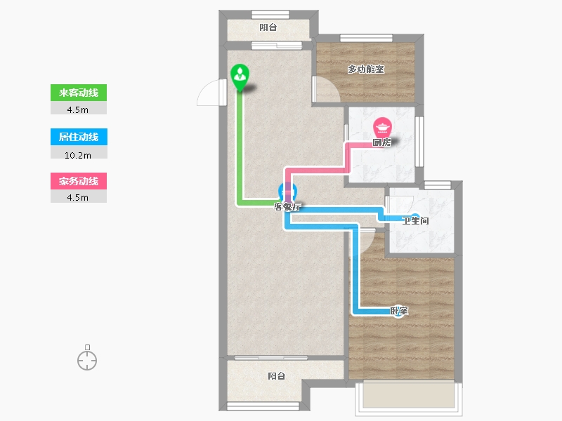 浙江省-嘉兴市-春风江南-62.20-户型库-动静线