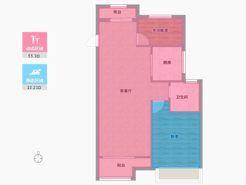 浙江省-嘉兴市-春风江南-62.20-户型库-动静分区