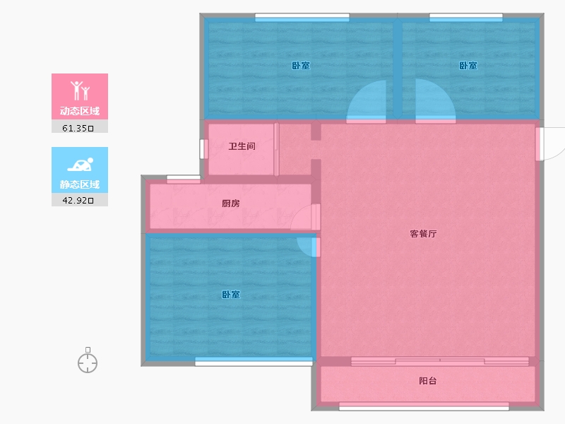 山东省-滨州市-海通御墅蓝庭-93.99-户型库-动静分区