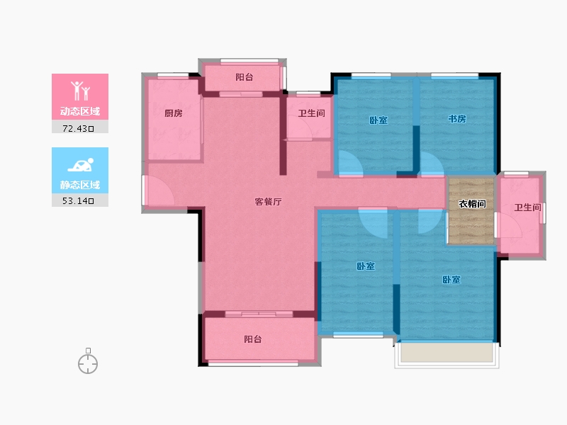 河南省-郑州市-长隆翰林苑-116.26-户型库-动静分区