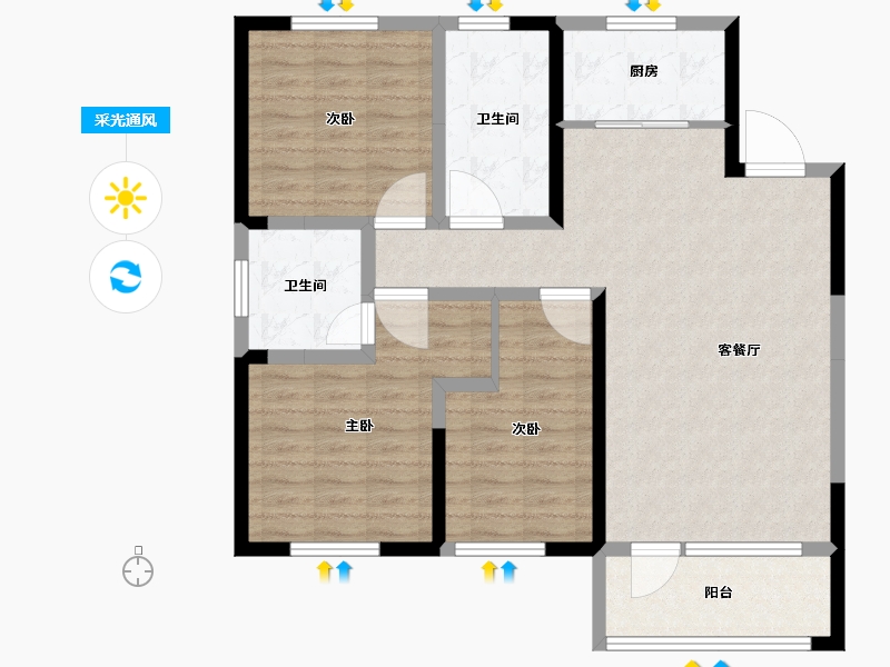 山东省-青岛市-智慧之城-98.00-户型库-采光通风