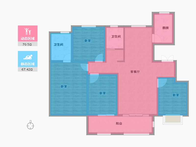 山东省-菏泽市-中丞玖璋台-123.99-户型库-动静分区