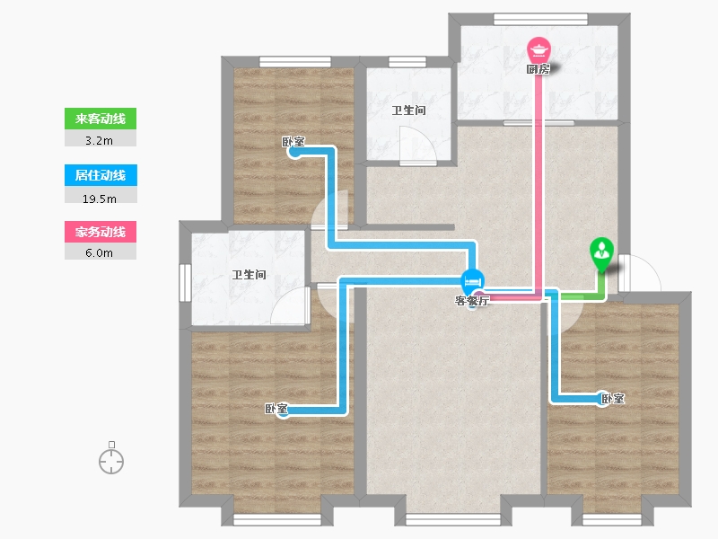 新疆维吾尔自治区-乌鲁木齐市-西城阳光-85.58-户型库-动静线