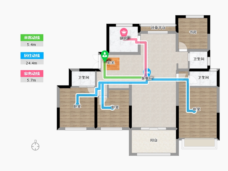 河南省-郑州市-中建·林溪上郡-129.07-户型库-动静线