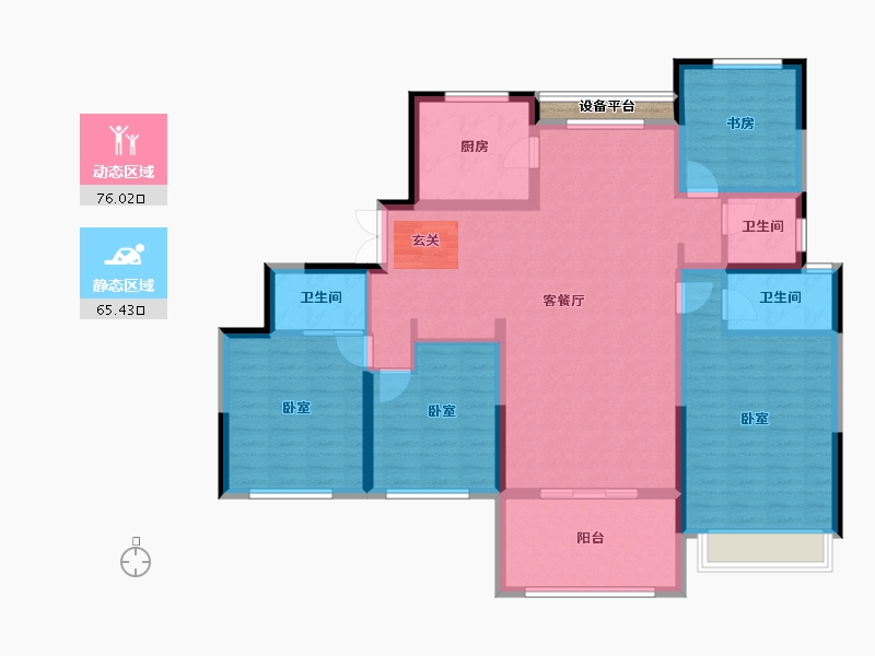 河南省-郑州市-中建·林溪上郡-129.07-户型库-动静分区