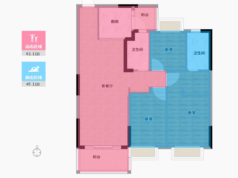 河南省-安阳市-林州恒大悦府-95.90-户型库-动静分区