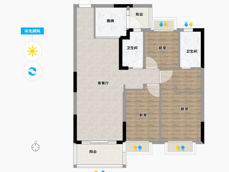 河南省-安阳市-林州恒大悦府-95.90-户型库-采光通风