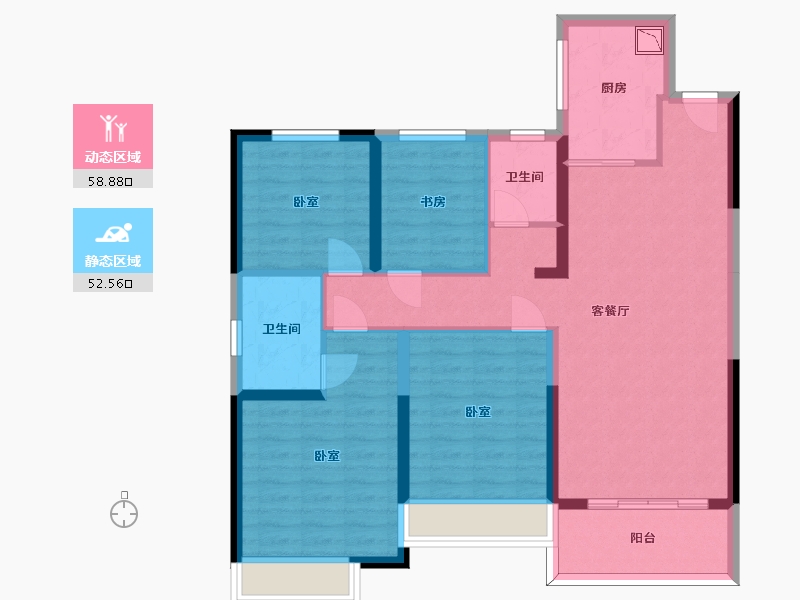 山东省-济南市-金科东方博翠-99.40-户型库-动静分区