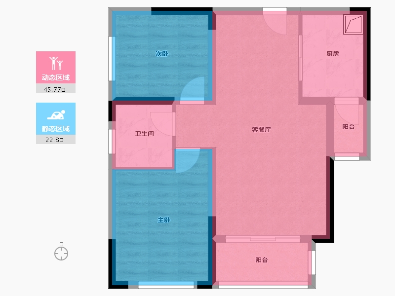 湖南省-株洲市-中泰财富湘江-60.58-户型库-动静分区