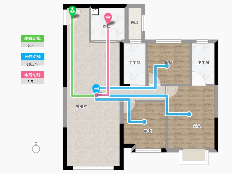 新疆维吾尔自治区-乌鲁木齐市-乌鲁木齐碧桂园三期-81.42-户型库-动静线