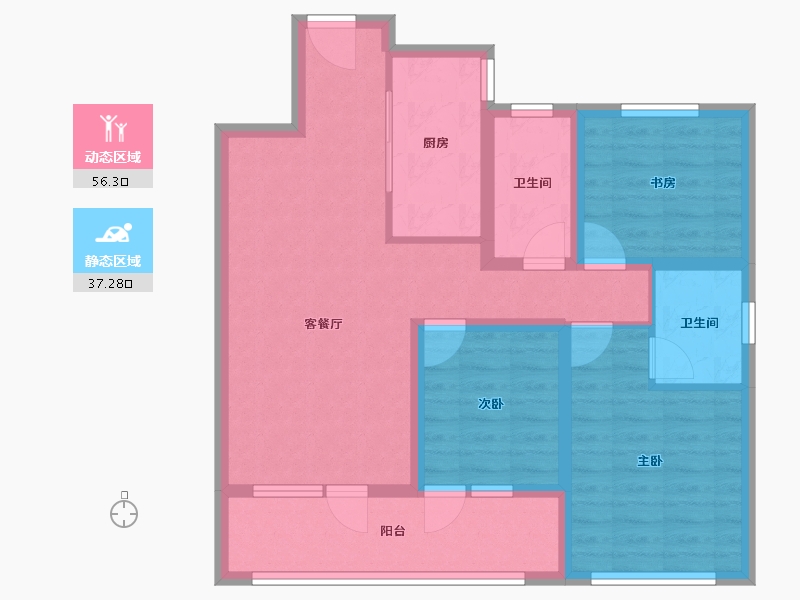 山东省-青岛市-青岛海洋活力区|融创中心·融耀-82.53-户型库-动静分区