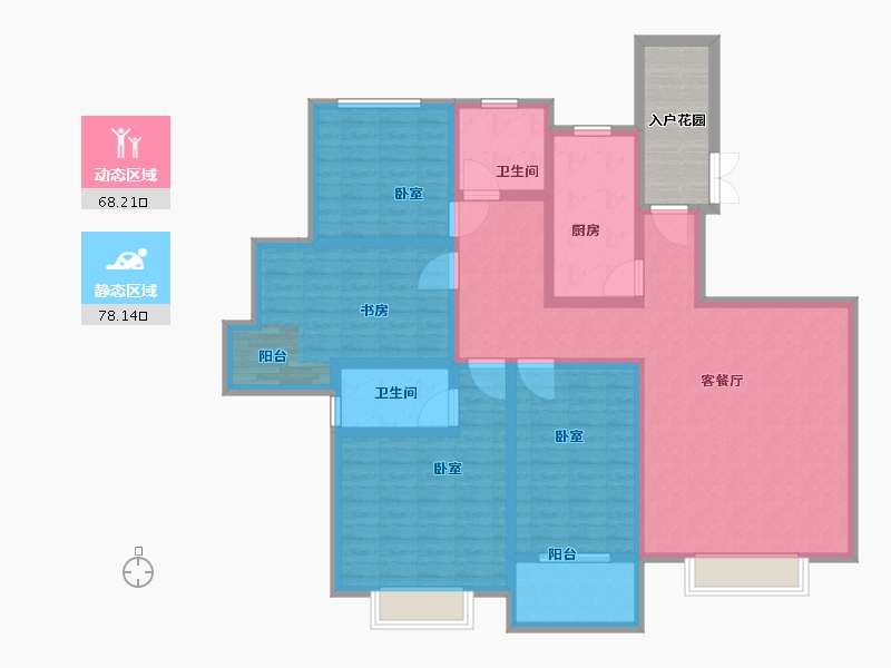 河南省-洛阳市-世纪龙城-137.50-户型库-动静分区