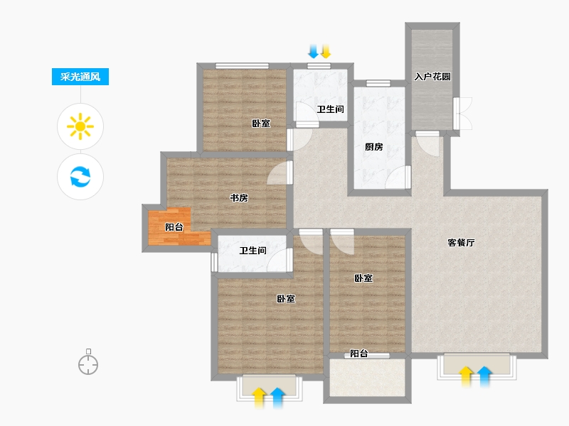 河南省-洛阳市-世纪龙城-137.50-户型库-采光通风