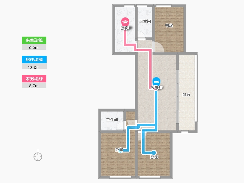 河南省-郑州市-绿城凤湖玫瑰园-106.00-户型库-动静线