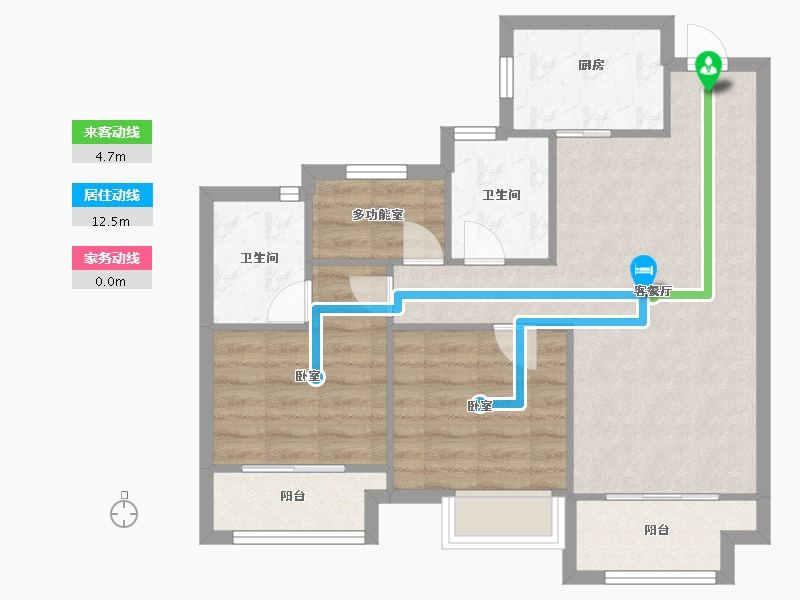 浙江省-嘉兴市-春风江南-71.80-户型库-动静线