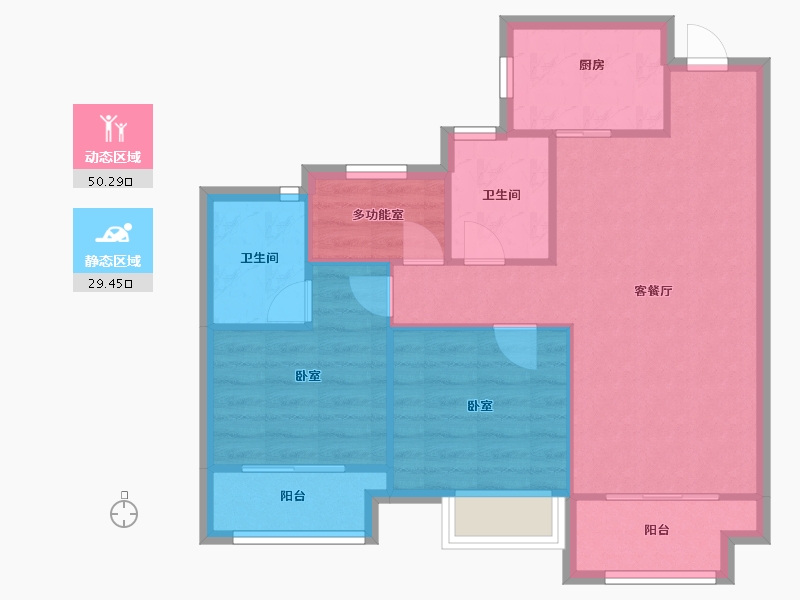 浙江省-嘉兴市-春风江南-71.80-户型库-动静分区