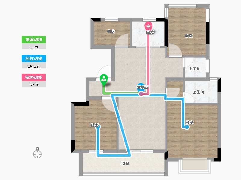 浙江省-绍兴市-祥生蓝光白马郡-86.00-户型库-动静线