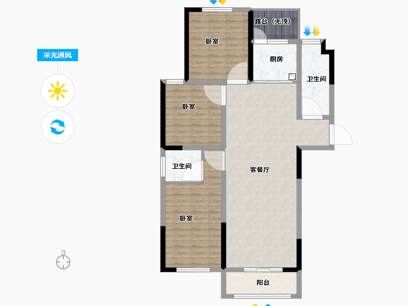 河南省-洛阳市-洛浦金苑-110.00-户型库-采光通风