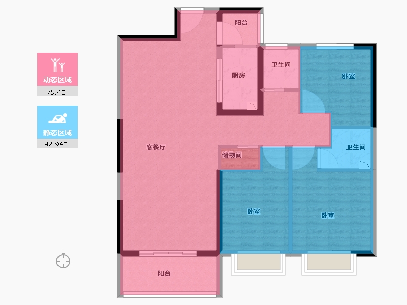 河南省-洛阳市-尚品1号-107.12-户型库-动静分区