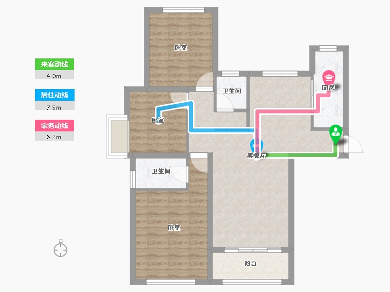 河南省-安阳市-紫薇壹號西韵-80.33-户型库-动静线